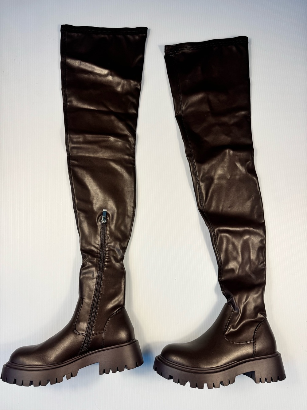 Azalea Wang Ajuna Chocolate Thigh-High Lug Sole Boots – NIB 🤎🔥 - Picture 2 of 5